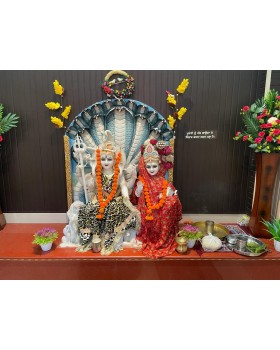 Lord Shivparvati with Ganesha and SriKrisha Idol